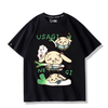 シンプル カジュアル プリント 半袖 Tシャツ F-13414