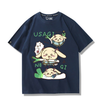 シンプル カジュアル プリント 半袖 Tシャツ F-13414