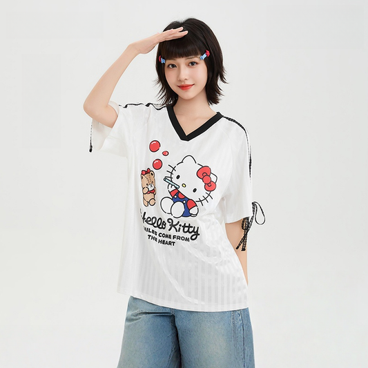 薄手 夏用 Vネック 通気 カジュアル Tシャツ F-13433