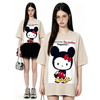 売れ筋 体型カバー プリント Tシャツ F-13447