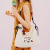 撥水防汚 刺繍 大容量 調整ショルダー トートバッグ C-342