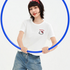 通気性高い クルーネック 前後プリント 半袖 Tシャツ F-13507