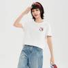 通気性高い クルーネック 前後プリント 半袖 Tシャツ F-13507
