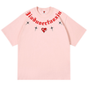 男女兼用 ハートプリント ストリート系 着痩せ Tシャツ F-13531