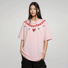 男女兼用 ハートプリント ストリート系 着痩せ Tシャツ F-13531