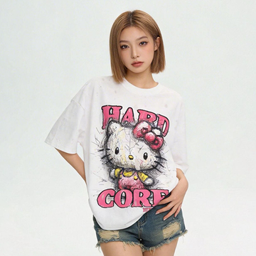 オーバーサイズ カジュアル プリント Tシャツ F-13543