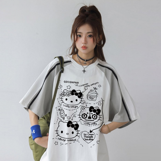 存在感抜群 ゆったり 配色 Tシャツ F-13556