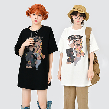 ゆったり カジュアル プリント Tシャツ F-13567