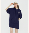 カジュアル フード付き プリント ロング Tシャツ F-50125