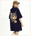カジュアル プリント フード付き ロング Tシャツ F-50126