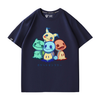 男女兼用 合わせやすい プリント 半袖 Tシャツ F-13589