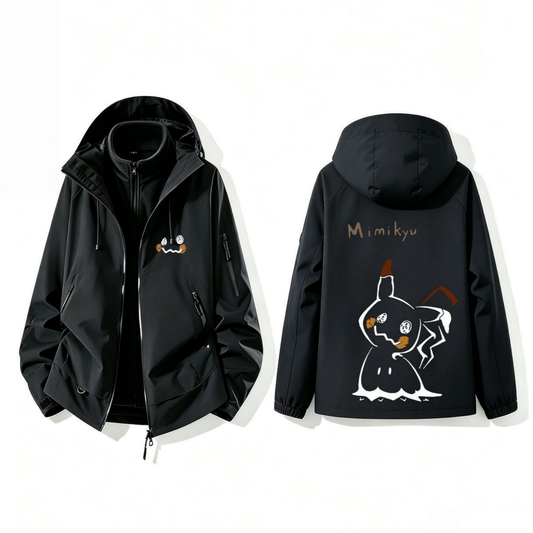 防風仕様 キャラクター バックプリント マウンテンパーカー U-13608