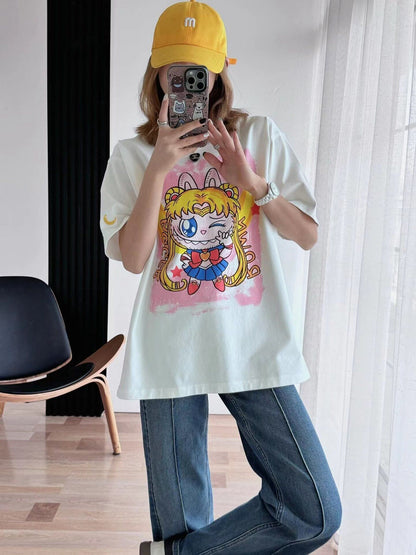 今季も大流行 ゆったり 刺?ロゴ ユニセックス 全3色 半袖 Tシャツ <F-4852>
