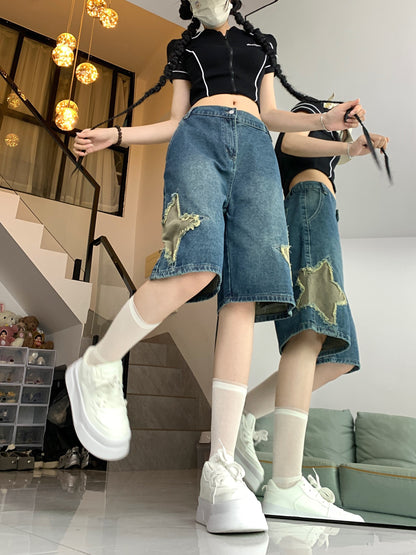 絶対流行 デニム ゆったり感アップ個性派 ハイウエスト パンツ ボトムス＜F-8657＞
