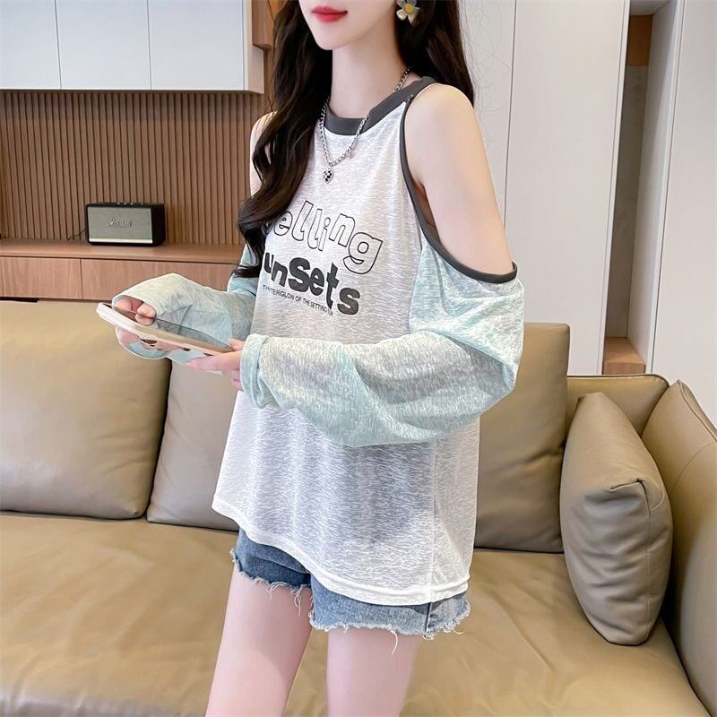 大人気 ラウンドネック スウィート 長袖 Tシャツ ＜F-8629＞