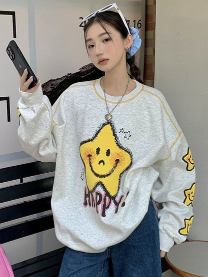 絶対流行 大人可愛い スタイルアップ効果抜群 プリント カジュアル 5色選択 パーカーF-9359