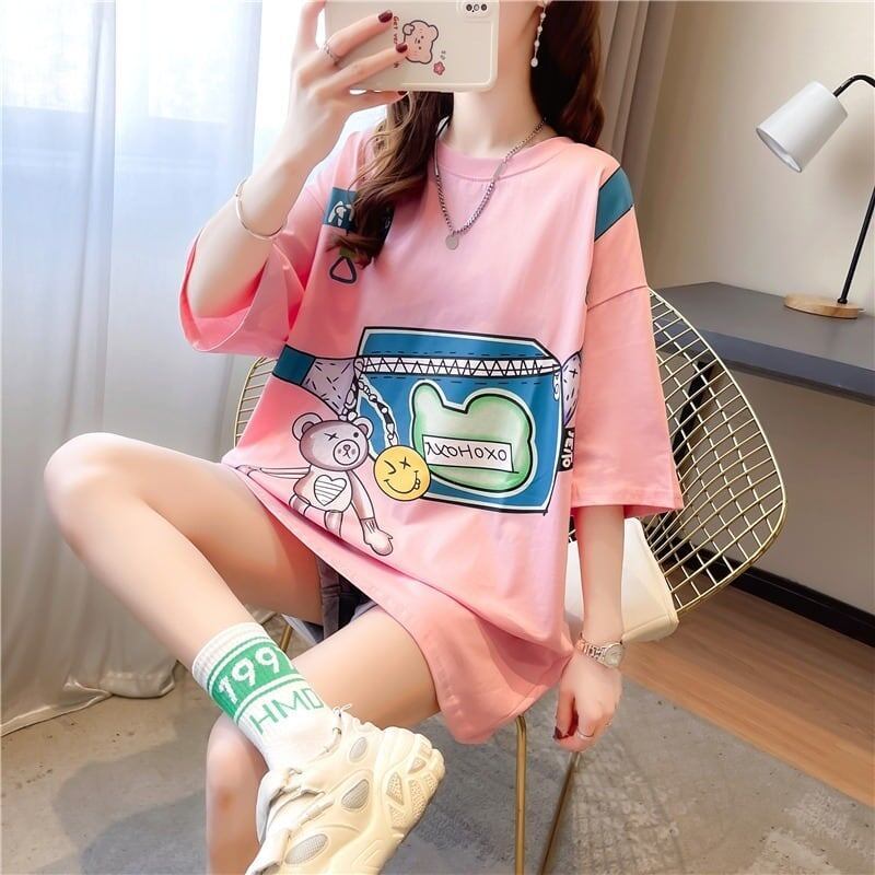 個性的なデザイン 3色選択可 一目惚れ プリント Tシャツ カットソー＜F-3062＞