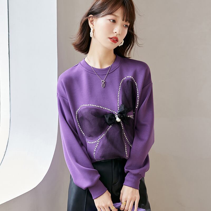 韓国風ファッション デザイン性抜群 好感度UP ファッション リボン パーカーF-9554