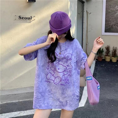 期間限定 個性派 超人気 絞り染め ゆったり 3種選択可 半袖 Tシャツ＜F-8773＞