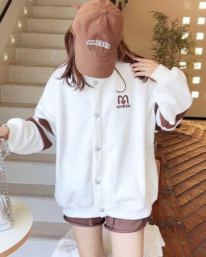 定番シンプル配色   ユニセックスゆったりスタジャン全3色コート＜F-4694＞