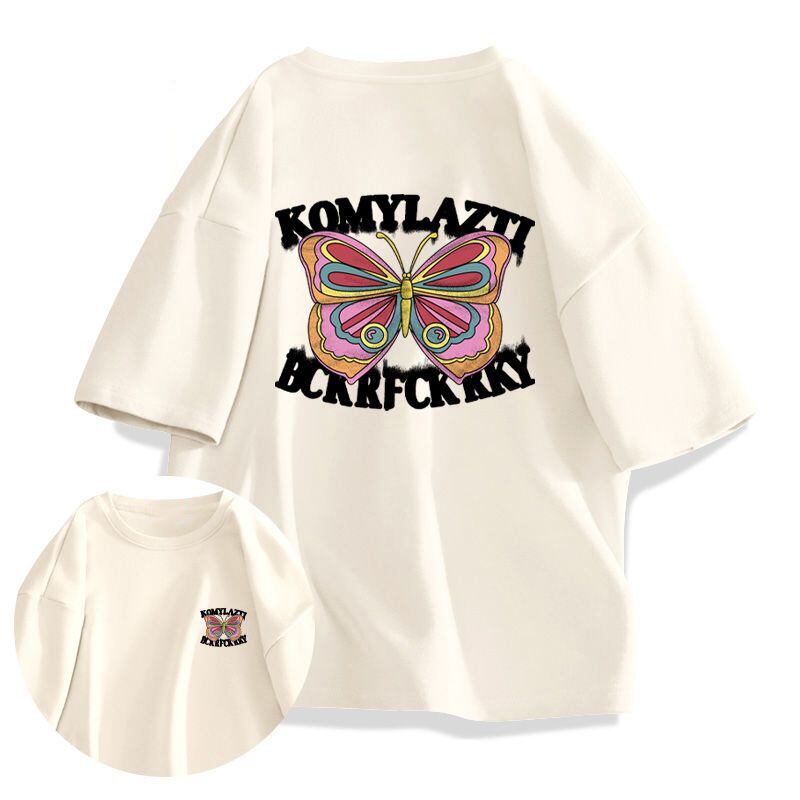 大好評 カジュアル 絶対流行 ルーズ プリント全6色 半袖TシャツF-8914
