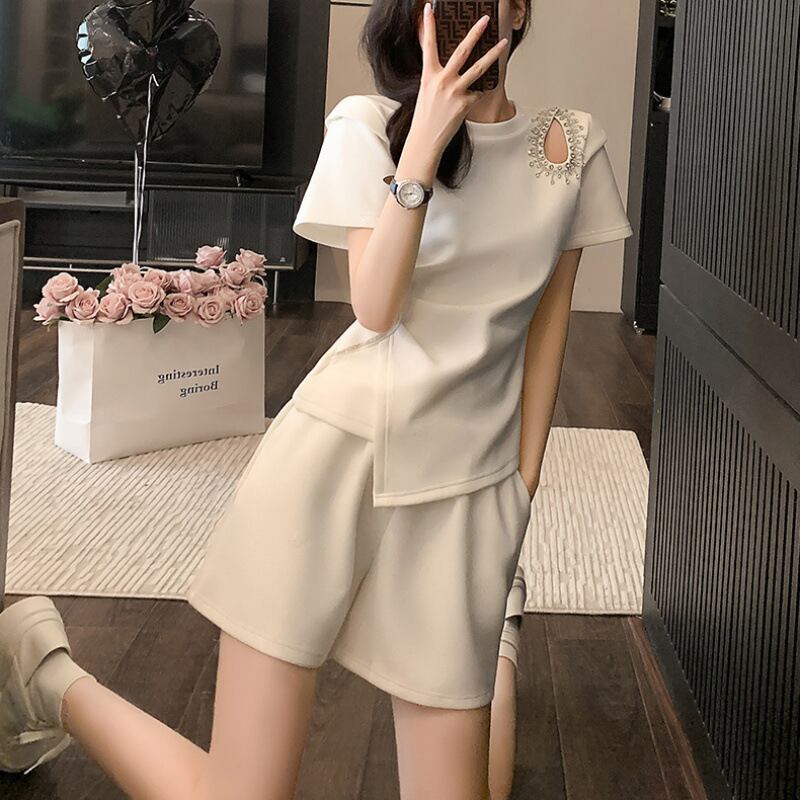 今季マストバイ 個性派 ファッション 半袖Ｔシャツⅹパンツセット<F-11568>