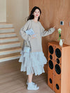 好感度UP  美人度アップ  プラスベルベット ニット ワンピース F-13020
