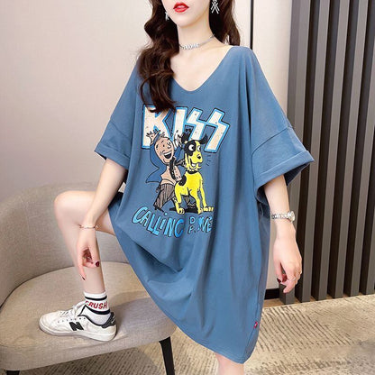 ファッション ゆったり プリント 全4色 半袖 Tシャツ＜F-11518＞