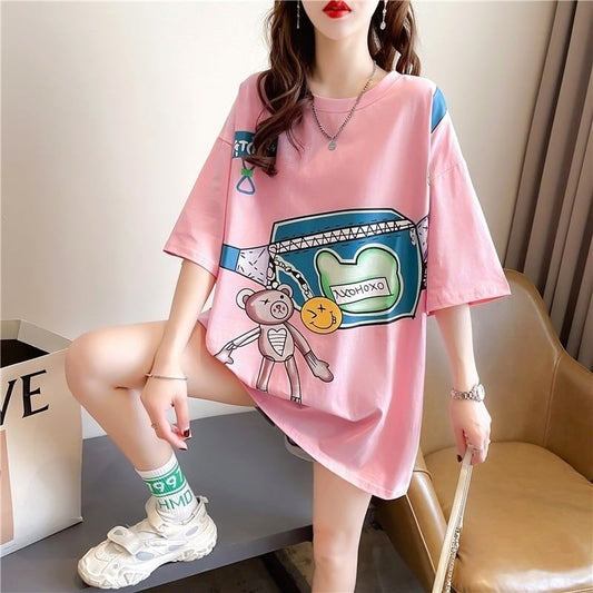個性的なデザイン 3色選択可 一目惚れ プリント Tシャツ カットソー＜F-3062＞