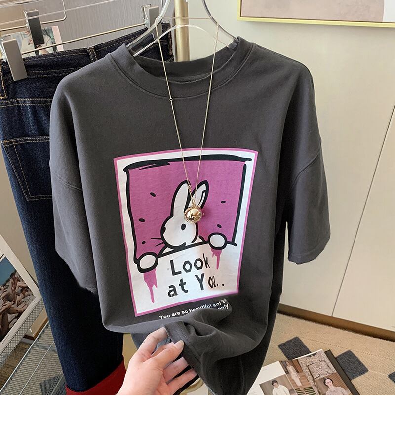 おすすめ 着心地良い ファッション感満々 プリント 半袖 Tシャツ F-9127