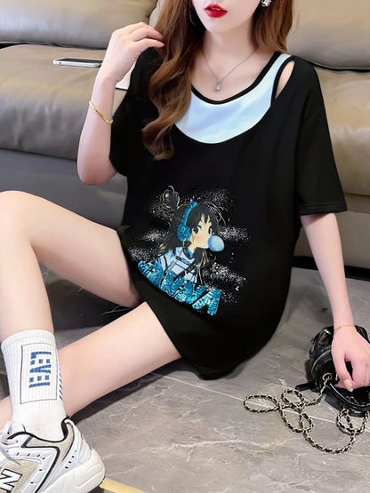 キュート 美人度アップ おすすめ 好感度UP カジュアル 全4色 半袖 Tシャツ ＜F-11157＞