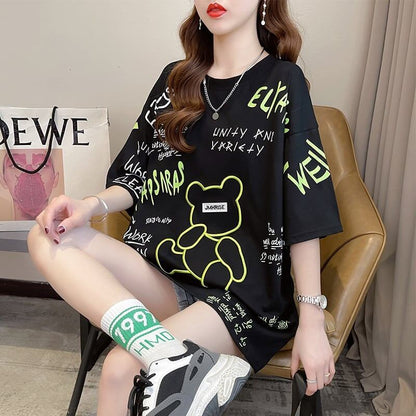 カジュアル 切り替え 好感度満載 プリント Tシャツ カットソー＜F-3543＞