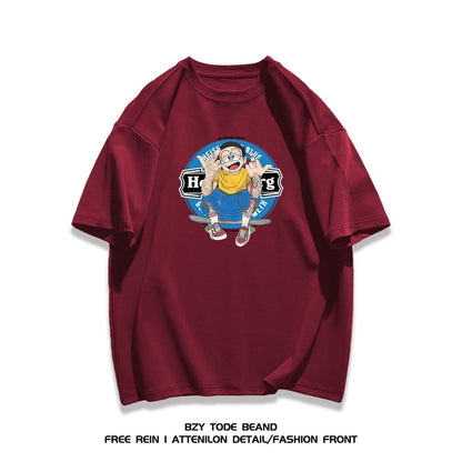 男女兼用 快適 プリント 半袖 Tシャツ F-13288