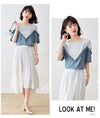 【半額！期間限定！！】 ファッション 定番シンプル 上質 シフォン 半袖<F-6595>