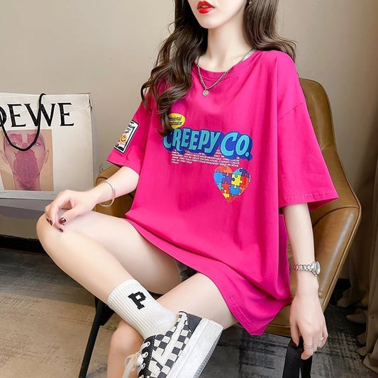 デザイン感   チャーミング Tシャツ カットソー＜F-3409＞