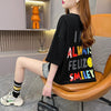レインボースマイリーファッションオールマッチルーズ半袖Tシャツ<F-2860>