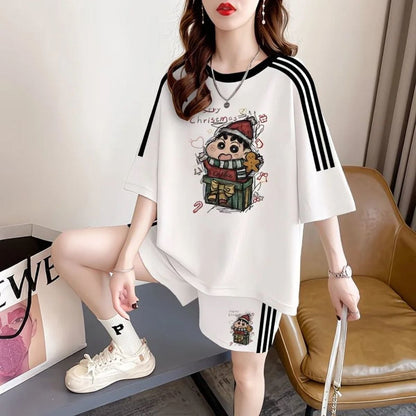ゆったり 半袖 Tシャツ＋パンツ セットアップ F-13238