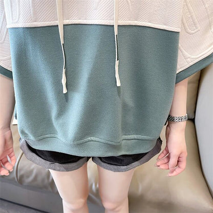 高級感 帽子付き 半袖 Tシャツ スウェット ＜F-8640＞