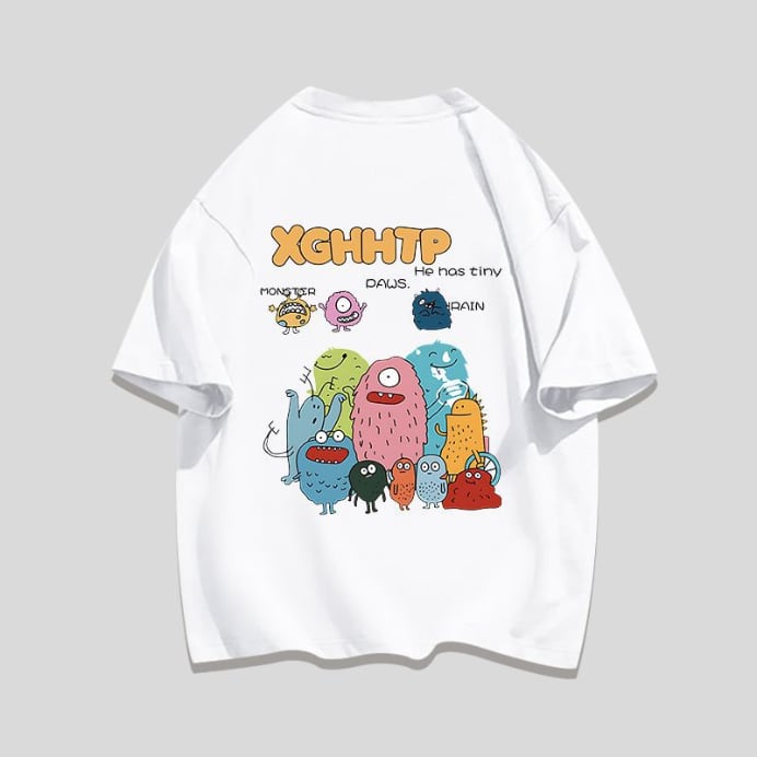 男女兼用 シンプル プリント Tシャツ F-13304