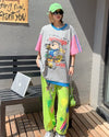 話題沸騰中   カジュアル カラーマッチング 半袖Tシャツ＜F-8067＞