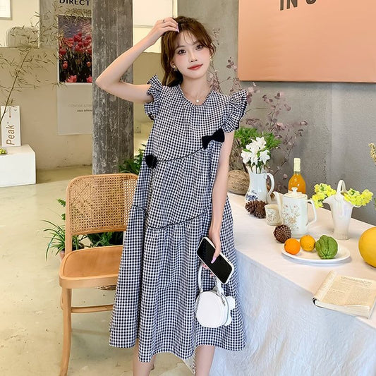 超人気 シンプル 大人可愛い チェック柄 フロックF-8144