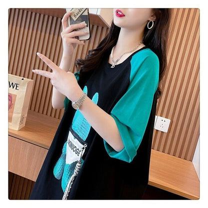 コットンパーソナライズジッパー大ポケットスリット半袖Tシャツ<F-2884>
