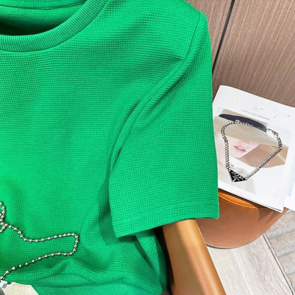 スタイリッシュ 切り替え 一目惚れ Tシャツ＋ショートパンツ セットアップ＜F-3488＞