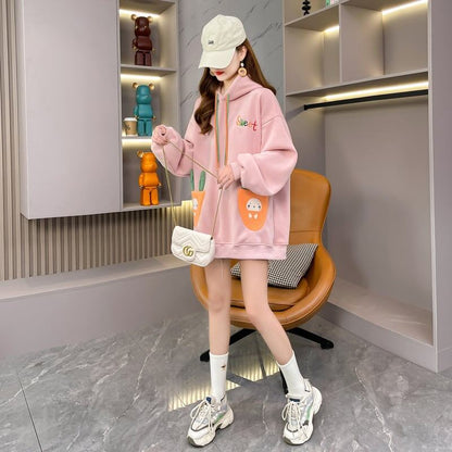 おしゃれ度アップ   ゆったりフード付きパーカ全2色