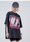 タイドブランド   ロックアメリカンストリートレタープリント半袖Tシャツ<F-2903>