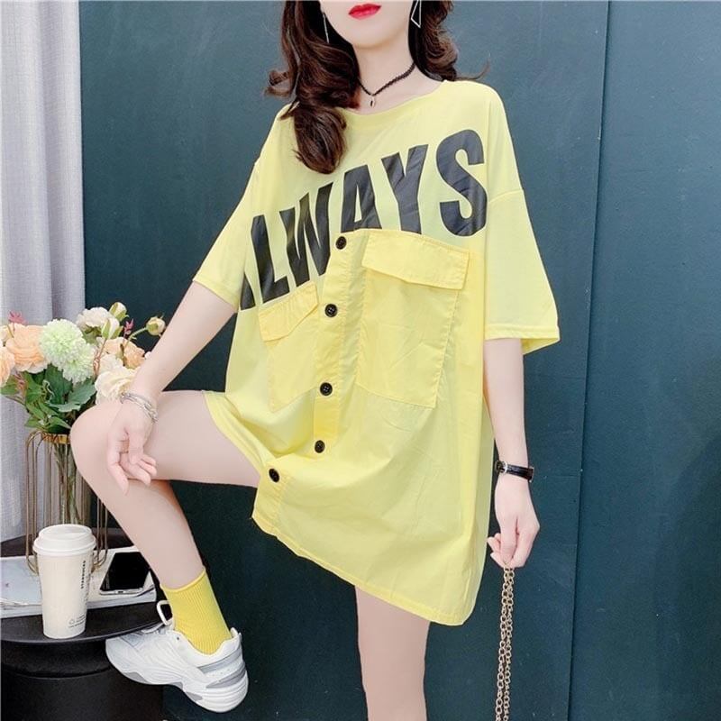 合わせやすい   デザイン感 Tシャツ カットソー＜F-3637＞