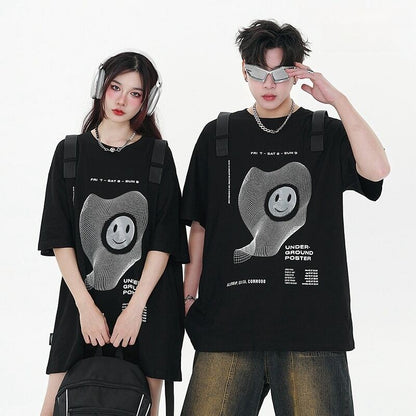 話題沸騰中 特別デザイン スタイルアップ効果抜群 ゆったり 男女兼用 半袖Tシャツ＜F-9060＞