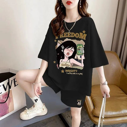 超人気 真夏も快適 話題沸騰中 カジュアル 全4色 半袖 Tシャツ ショートパンツ セットアップ ＜F-9129＞