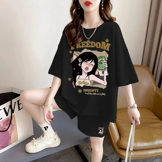 超人気 真夏も快適 話題沸騰中 カジュアル 全4色 半袖 Tシャツ ショートパンツ セットアップ ＜F-9129＞