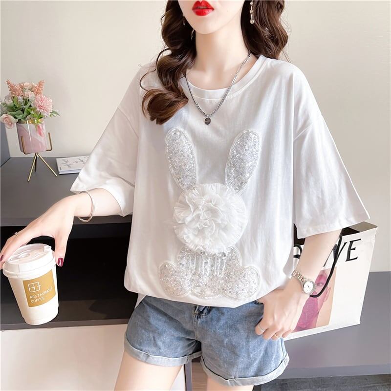 オシャレ度満点   一目惚れ Tシャツ カットソー＜F-3422＞